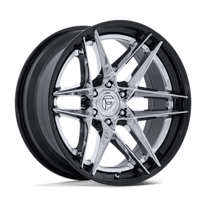 Fuel Offroad FC408 FLIGHT Chrome W/ Gloss Black Lip 22x9.5 +20 6x139.7mm 106.1mm