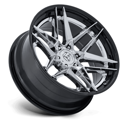 Fuel Offroad FC408 FLIGHT Chrome W/ Gloss Black Lip 22x10 -18 6x139.7mm 106.1mm