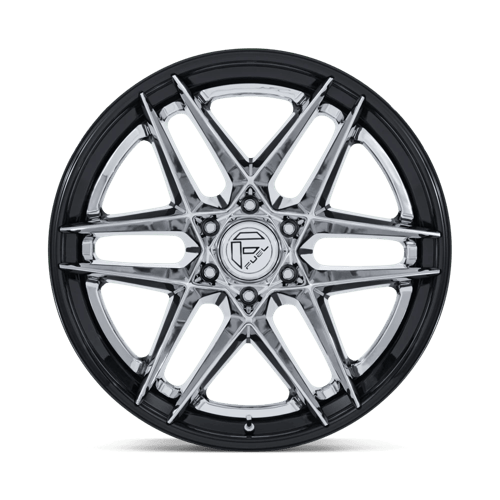 Fuel Offroad FC408 FLIGHT Chrome W/ Gloss Black Lip 22x10 -18 6x139.7mm 106.1mm