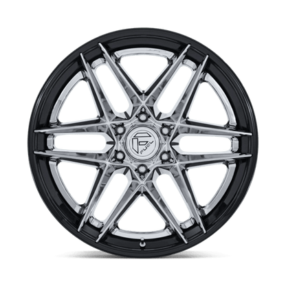Fuel Offroad FC408 FLIGHT Chrome W/ Gloss Black Lip 22x10 -18 6x135mm 87.1mm