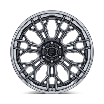 Fuel Offroad FC409 HIVE Gloss Gunmetal W/ Chrome Lip 22x10 -18 6x139.7mm 106.1mm