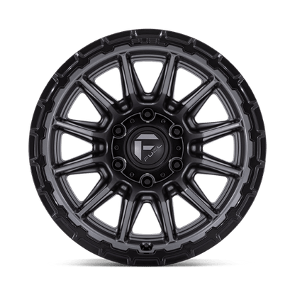 Fuel Offroad FC866 PISTON Matte Gunmetal Gloss Black Lip 22x10 -18 6x139.7mm 106.1mm
