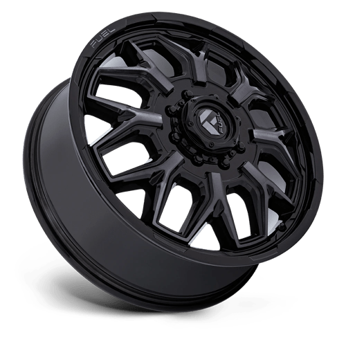 Fuel Offroad D875 FLUX DUALLY Gloss Black Brush Fc Gray Dddt 22x8.25 +104 8x200mm 142mm