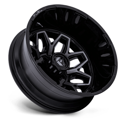 Fuel Offroad D875 FLUX DUALLY Gloss Black Brush Fc Gray Dddt 22x8.25 -201 8x170mm 125.1mm