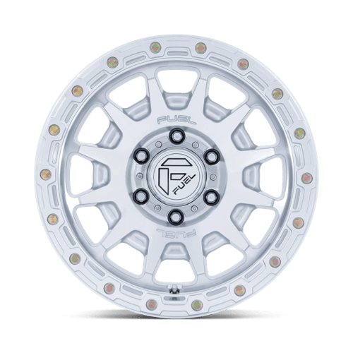 Fuel Offroad FC884 FORTRESS Gloss Silver W/ Machined Face 17x9 -12 5x127mm 71.5mm