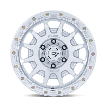 Fuel Offroad FC884 FORTRESS Gloss Silver W/ Machined Face 17x8.5 +25 5x127mm 71.5mm