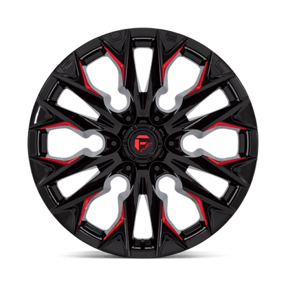 Fuel Offroad D823 FLAME Gloss Black Mill W/ Candy Red 20x9 +1 6x135mm 87.1mm