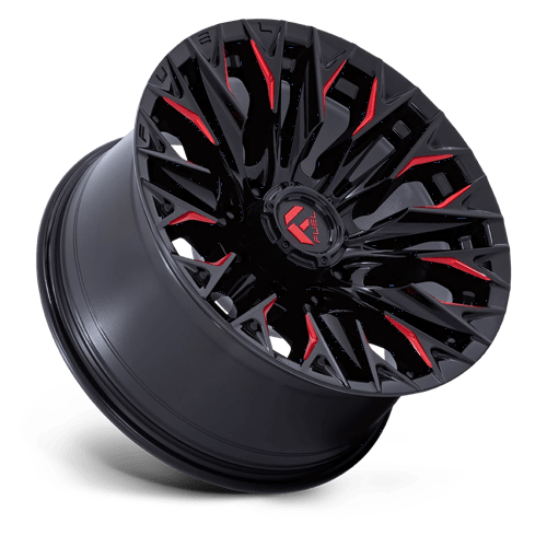 Fuel Offroad D823 FLAME Gloss Black Mill W/ Candy Red 20x9 +1 8x180mm 124.2mm