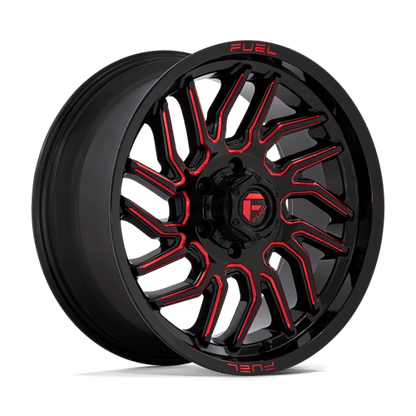 Fuel Offroad D808 HURRICANE Gloss Black Milled Red Tint 20x9 +20 6x135mm 87.1mm