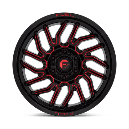 Fuel Offroad D808 HURRICANE Gloss Black Milled Red Tint 20x9 +20 6x139.7mm 106.1mm