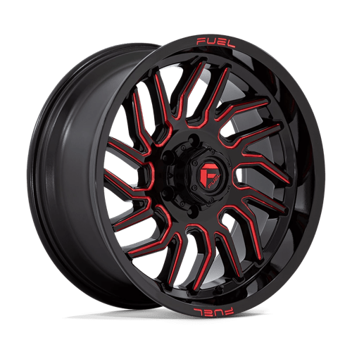 Fuel Offroad D808 HURRICANE Gloss Black Milled Red Tint 20x9 +1 6x135mm 87.1mm