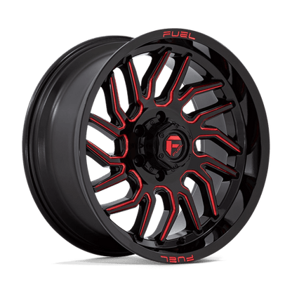 Fuel Offroad D808 HURRICANE Gloss Black Milled Red Tint 20x9 +1 6x139.7mm 106.1mm