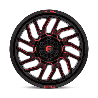 Fuel Offroad D808 HURRICANE Gloss Black Milled Red Tint 20x9 +1 6x135mm 87.1mm