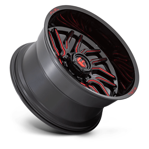 Fuel Offroad D808 HURRICANE Gloss Black Milled Red Tint 20x10 -18 8x180mm 124.2mm