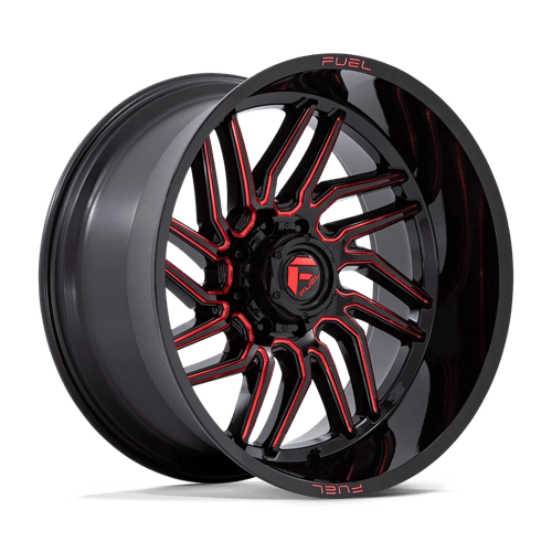 Fuel Offroad D808 HURRICANE Gloss Black Milled Red Tint 24x12 -44 8x165.1mm 125.1mm