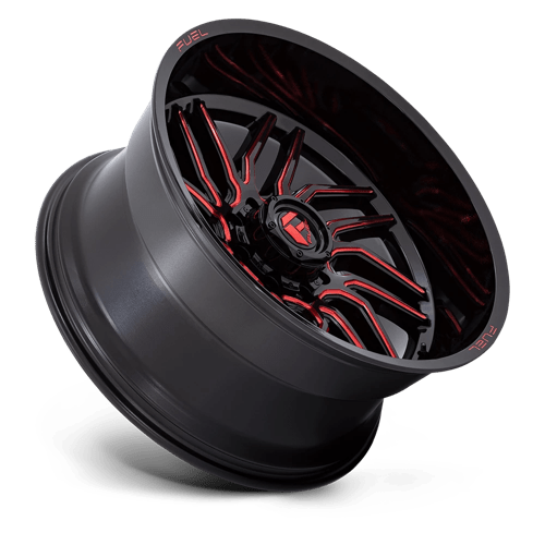 Fuel Offroad D808 HURRICANE Gloss Black Milled Red Tint 24x12 -44 8x165.1mm 125.1mm