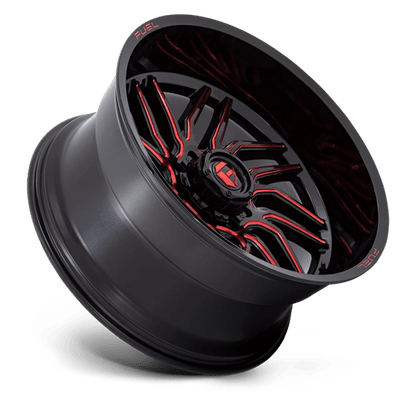 Fuel Offroad D808 HURRICANE Gloss Black Milled Red Tint 24x12 -44 8x165.1mm 125.1mm