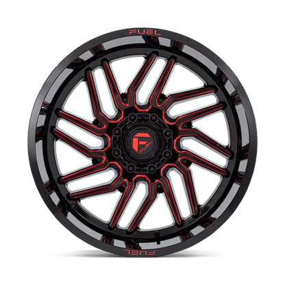 Fuel Offroad D808 HURRICANE Gloss Black Milled Red Tint 24x12 -44 8x165.1mm 125.1mm