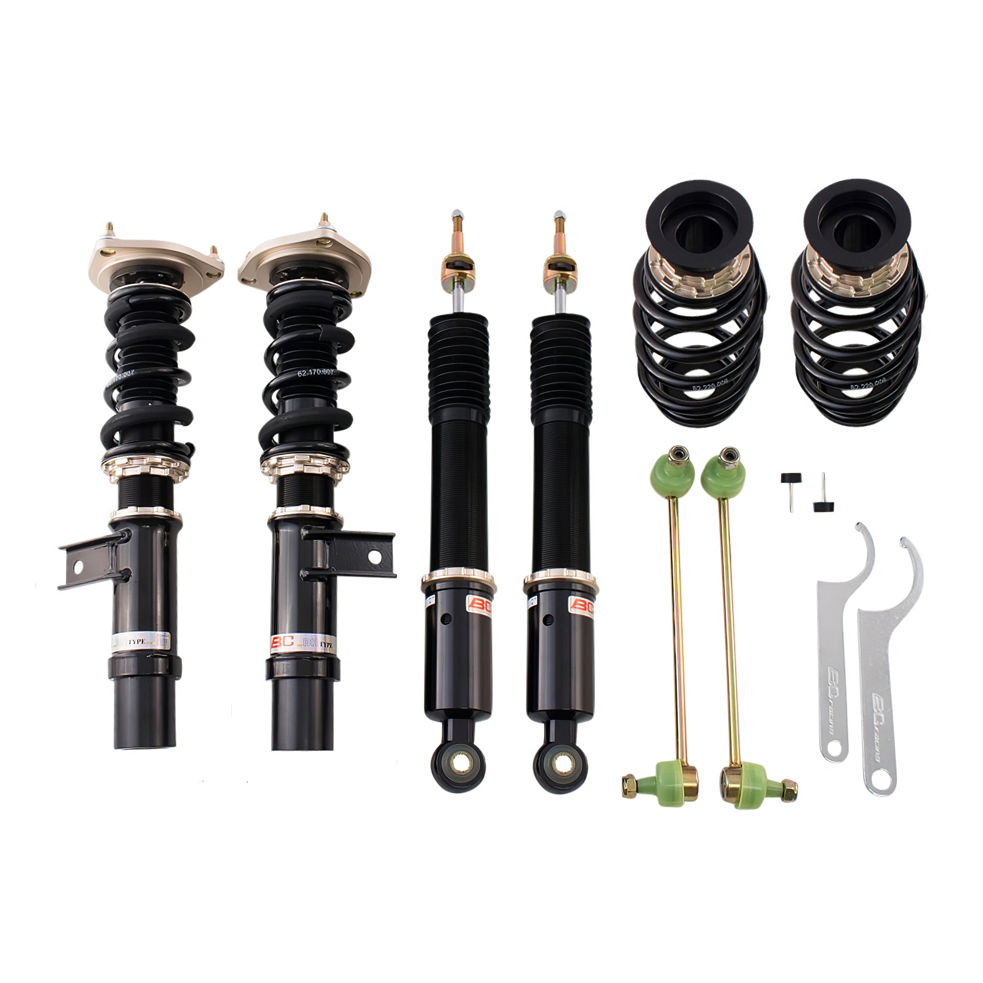 BC Racing BR Series coilovers on white background