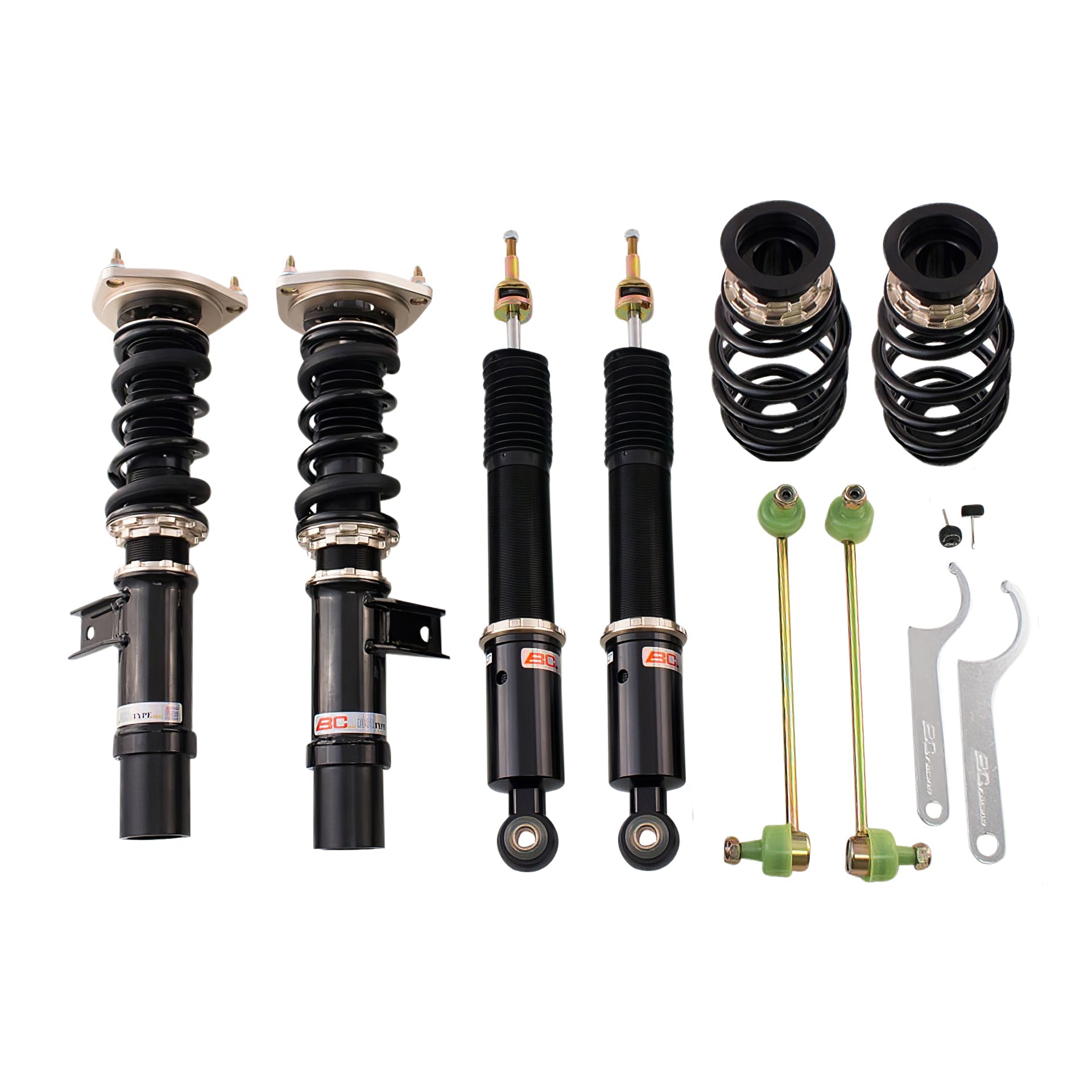 BC Racing BR Series coilovers on white background