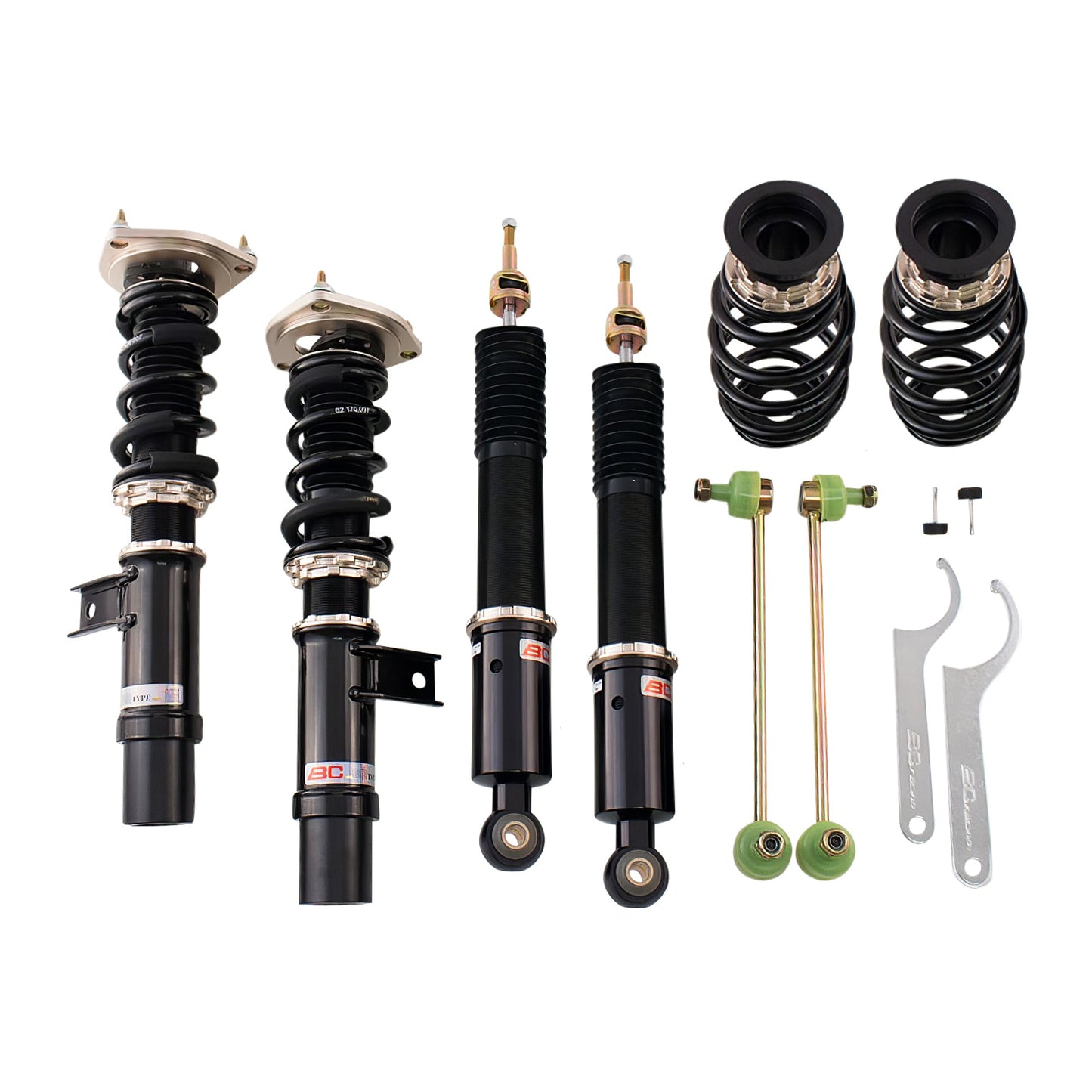 BC Racing BR Series coilovers on white background