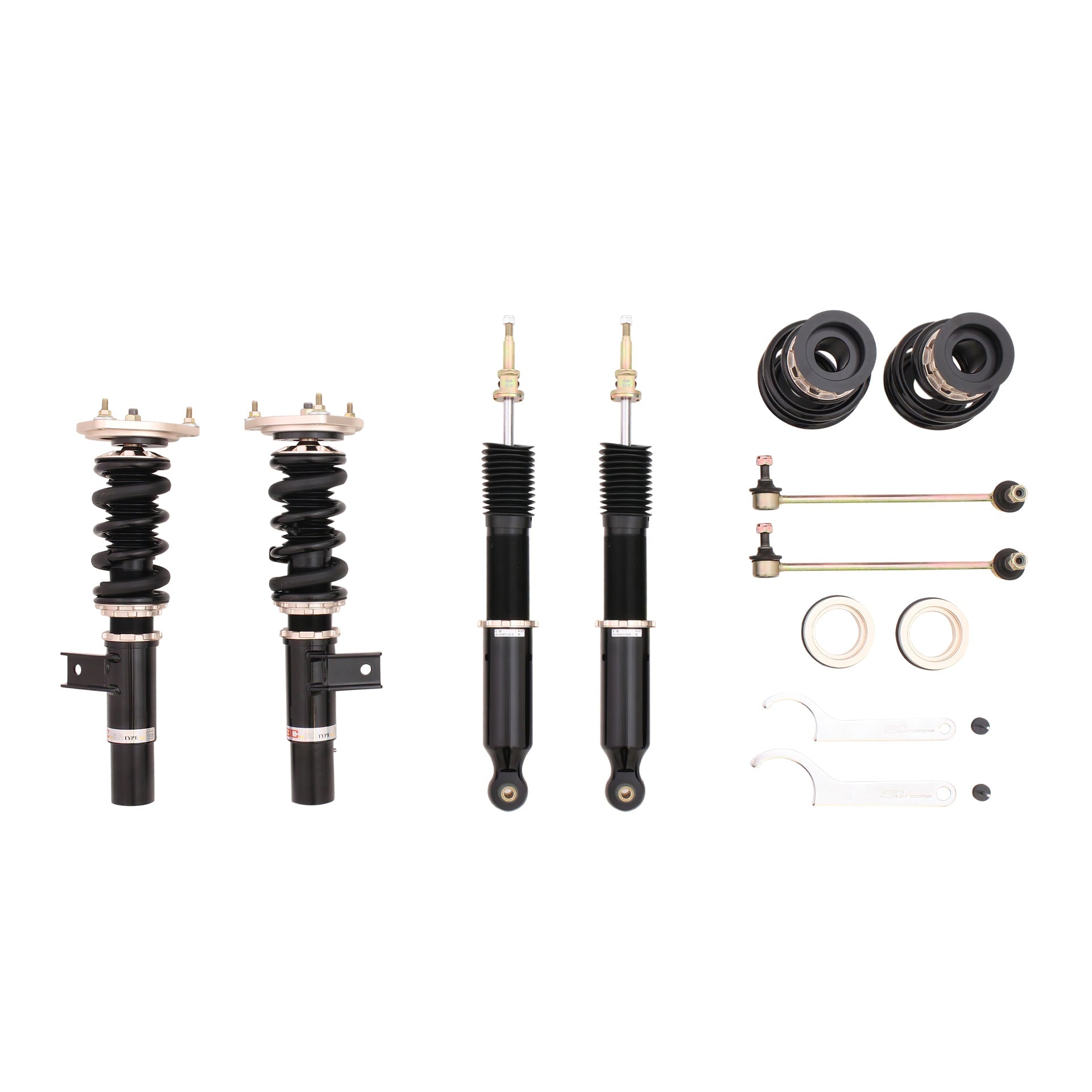 BC Racing BR Series coilovers on white background