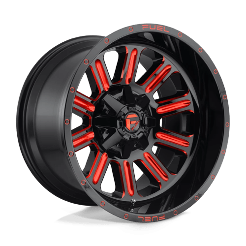 Fuel Offroad D621 HARDLINE Gloss Black Red Tinted Clear 22x10 -18 8x165.1mm 125.1mm
