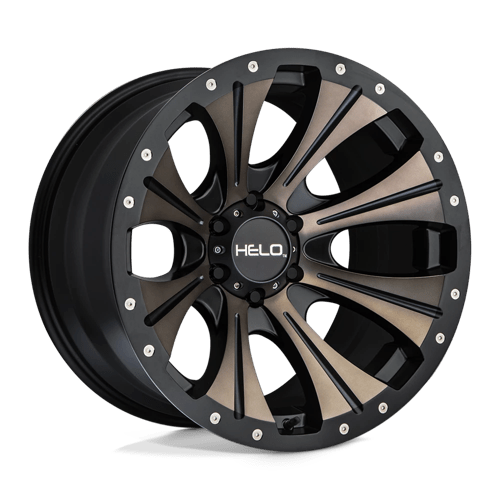 Helo HE901 Satin Black Mach W/ Dark Tint 17x9 -12 6x139.7mm 106.1mm