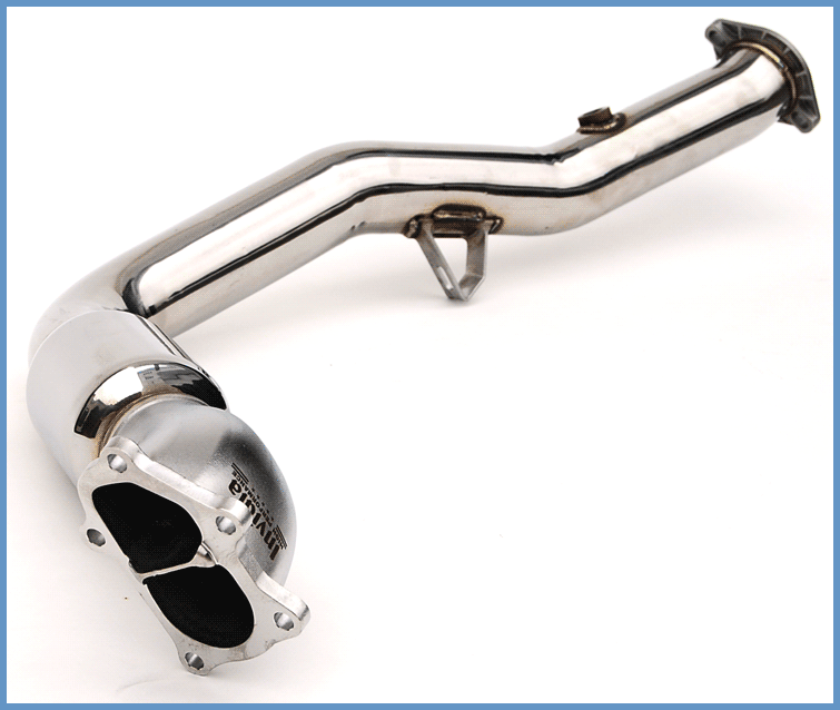 Invidia Polished Divorced Waste Gate Downpipe with High Flow Cat - 02-07 Subaru WRX/STI