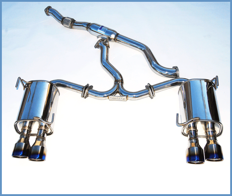 Invidia Q300 Twin Outlet Rolled Titanium Burnt Quad Tip Cat-Back Exhaust - 15+ Subaru WRX/STI