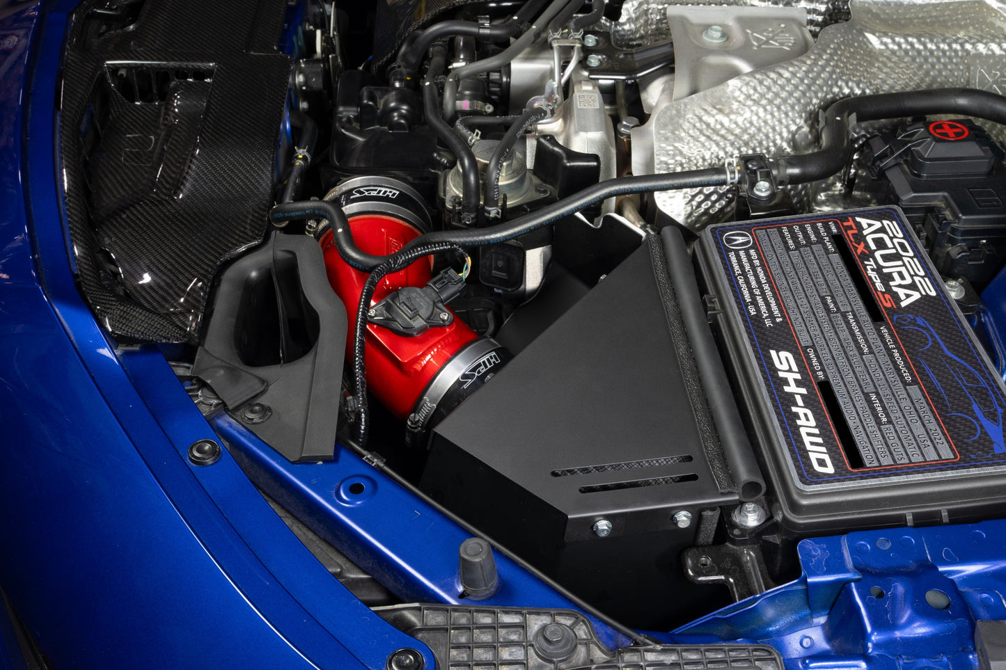 HPS Performance Air Intake Kit with Heat Shield, 2021-2025 Acura TLX Type S 3.0L Turbo, Blue, 827-783BL