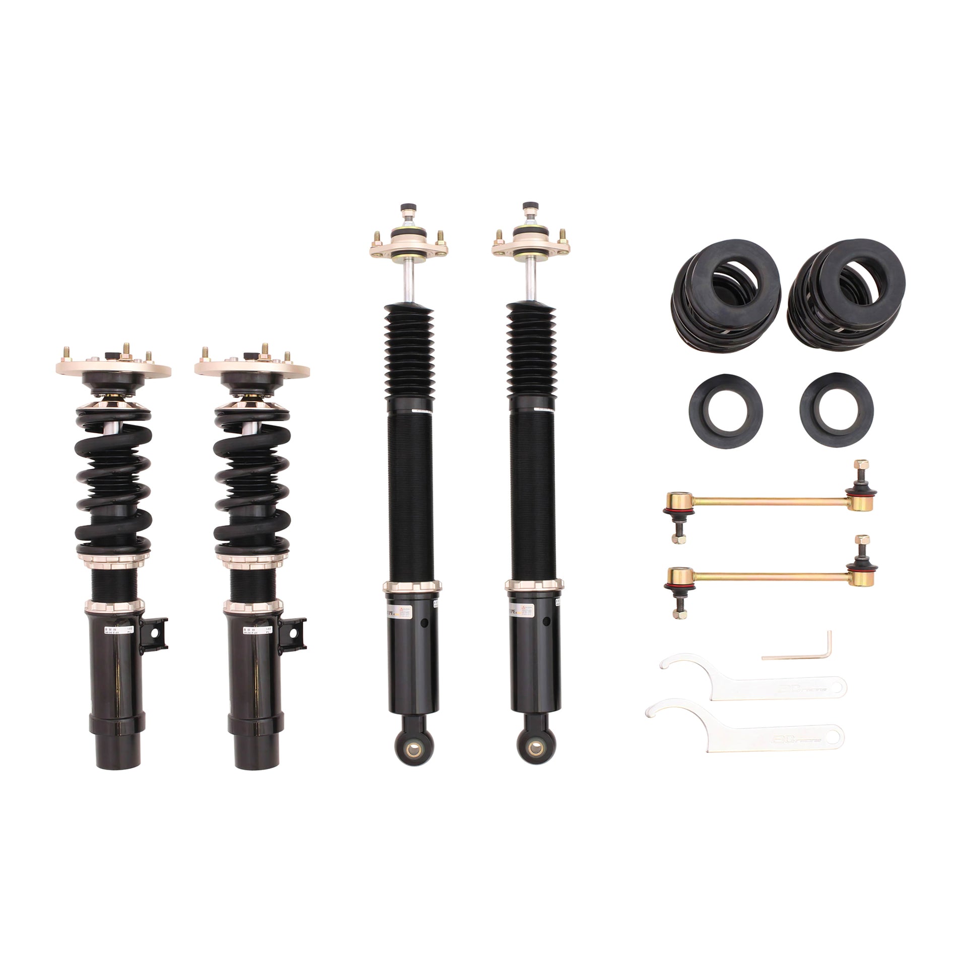 BC Racing BR Series coilovers on white background