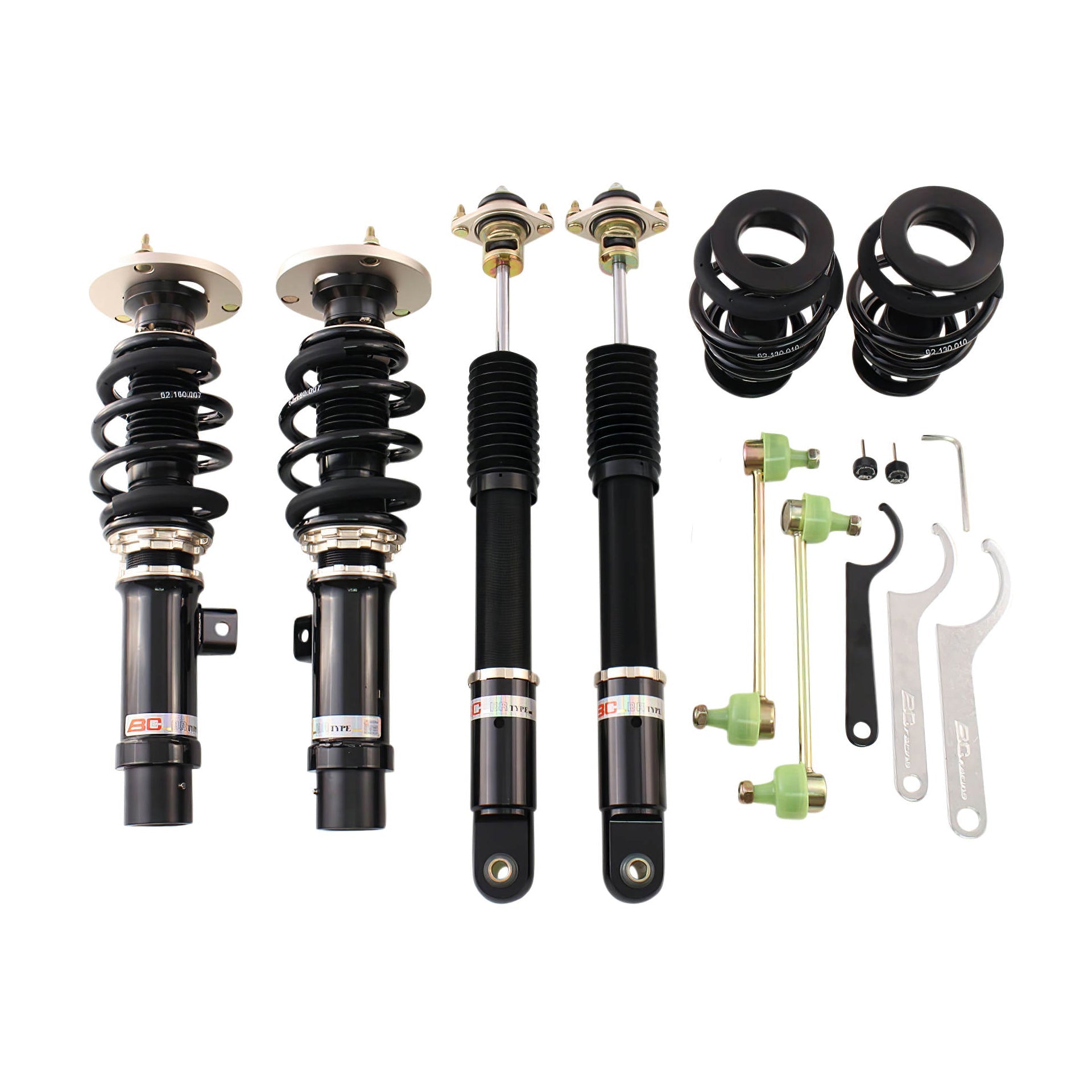 BC Racing BR Series coilovers on white background