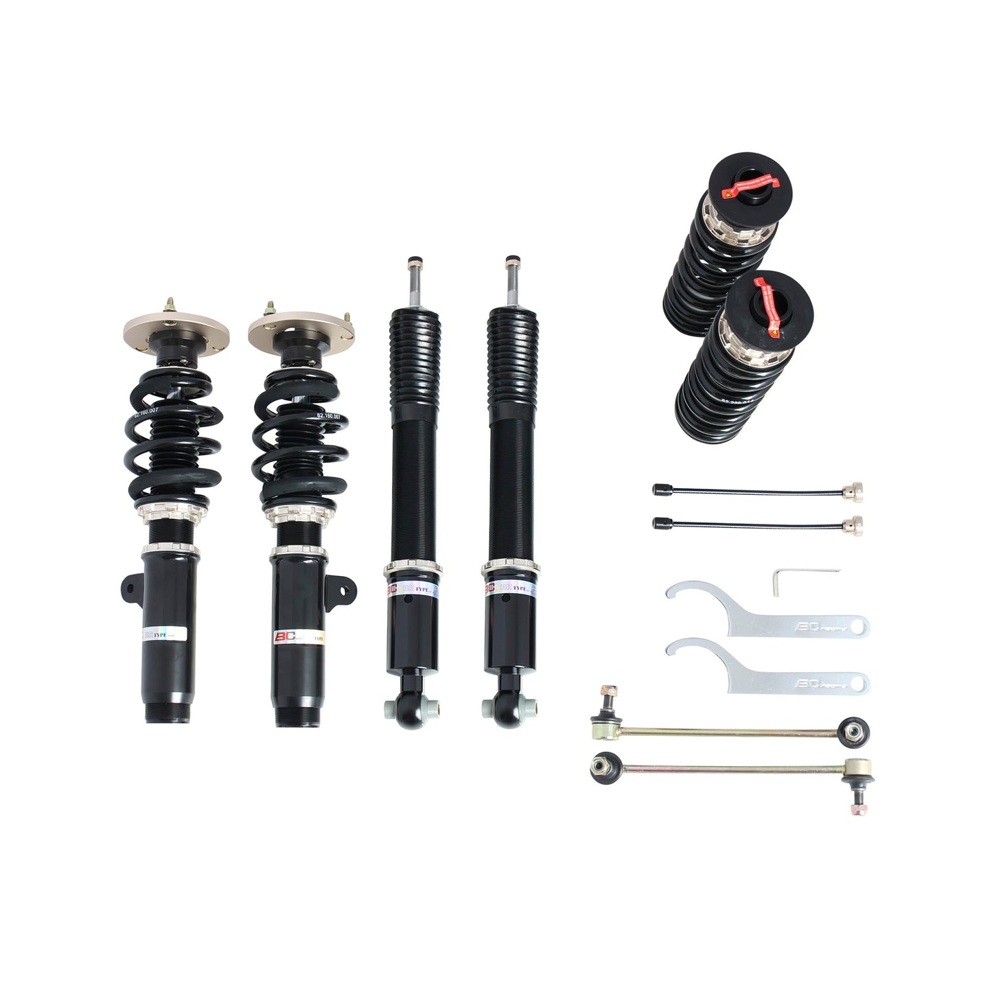 BC Racing BR Series coilovers on white background