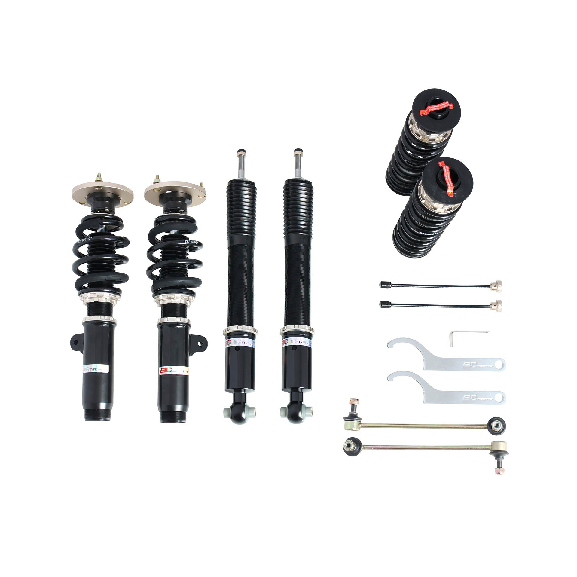 BC Racing BR Series coilovers on white background
