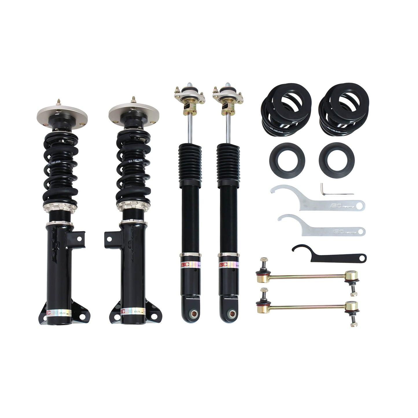 BC Racing BR Series coilovers on white background