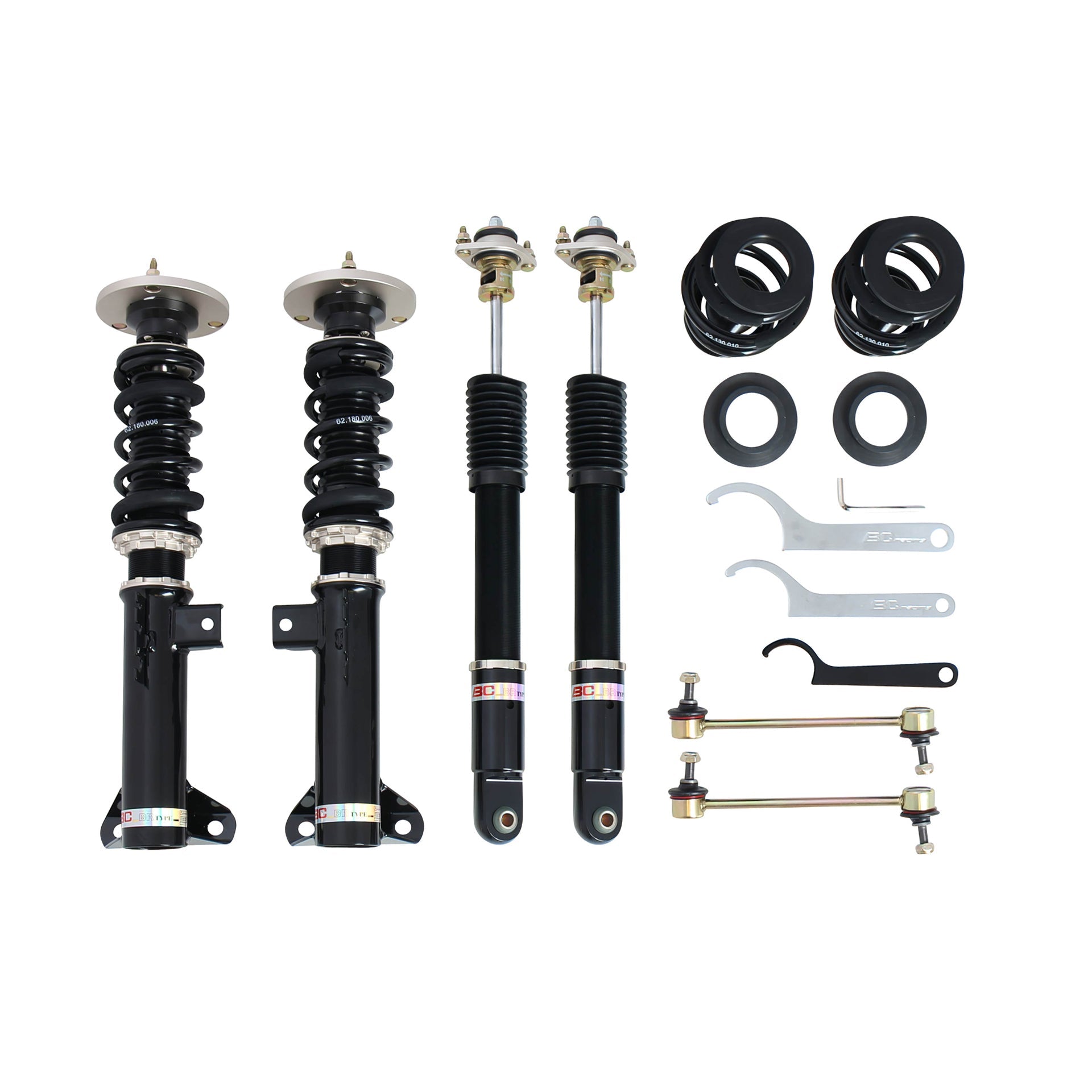 BC Racing BR Series coilovers on white background