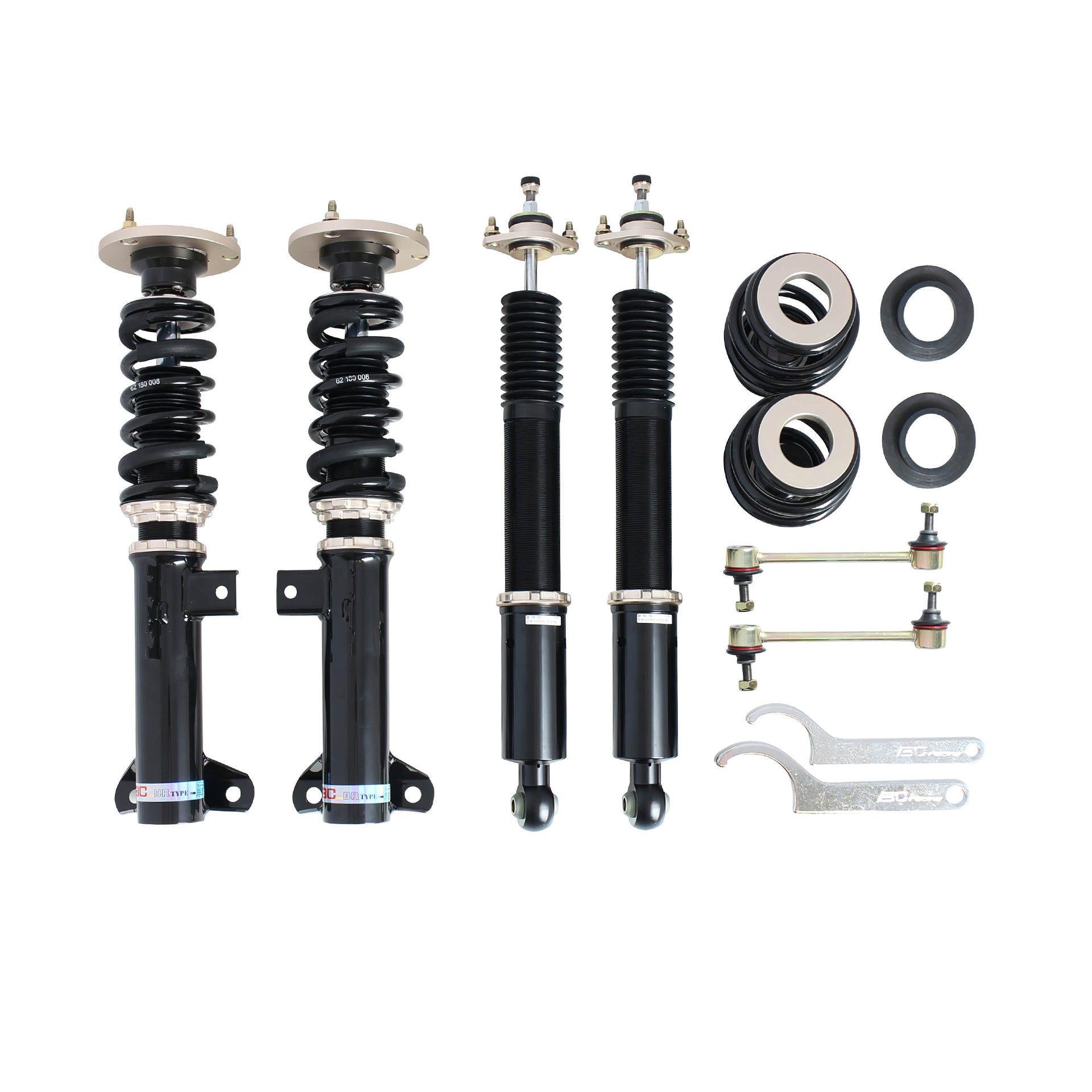 BC Racing BR Series coilovers on white background