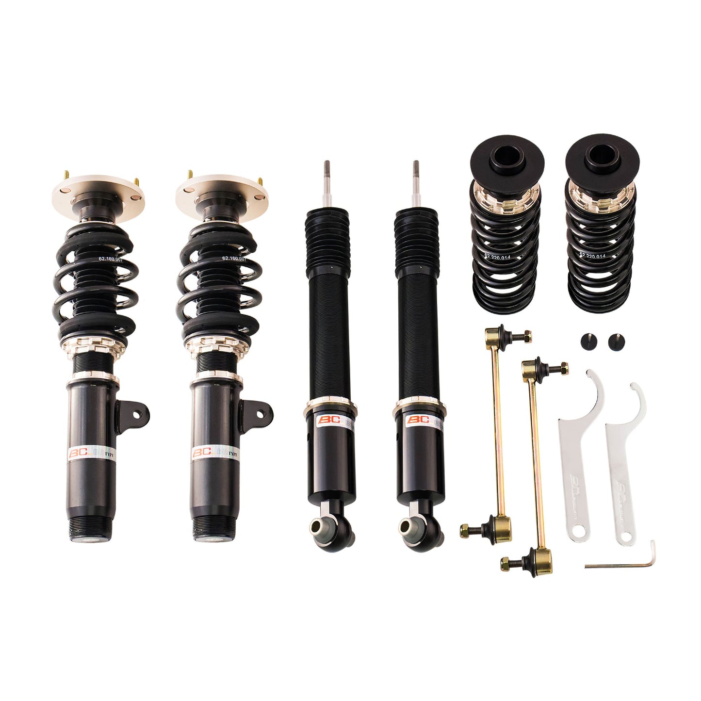 BC Racing BR Series coilovers on white background