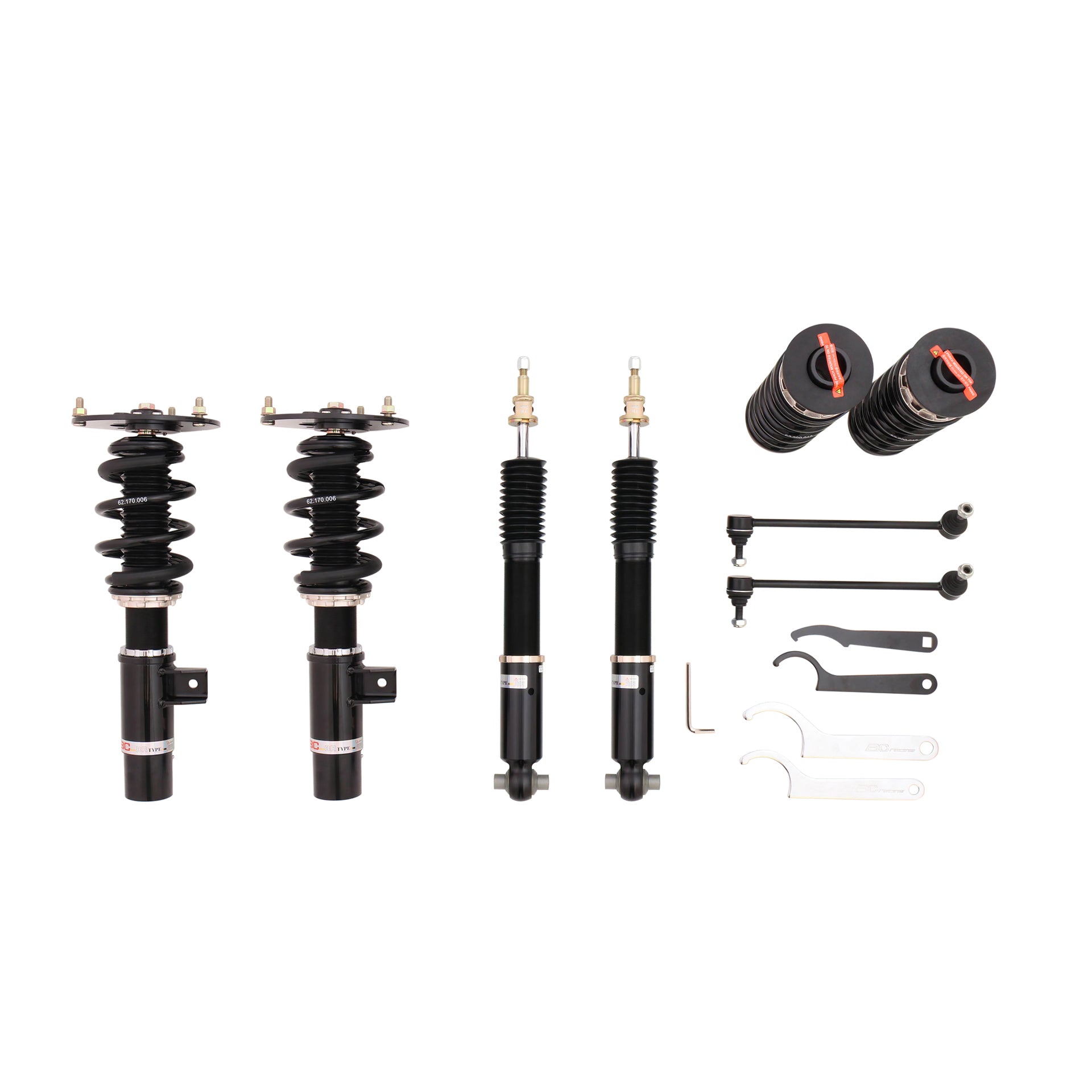 BC Racing BR Series coilovers on white background
