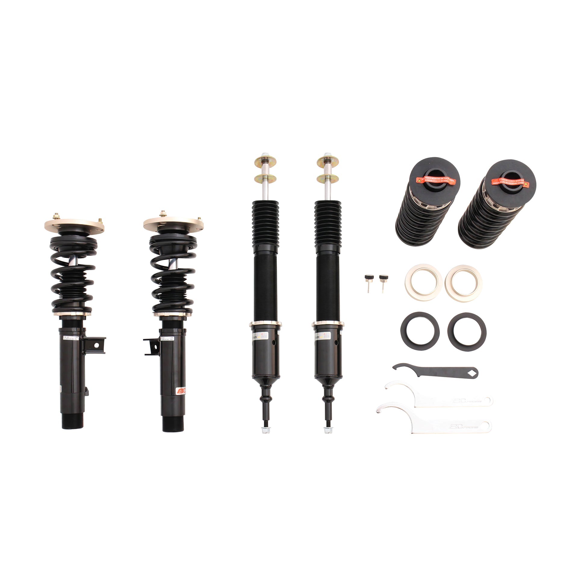 BC Racing BR Series coilovers on white background