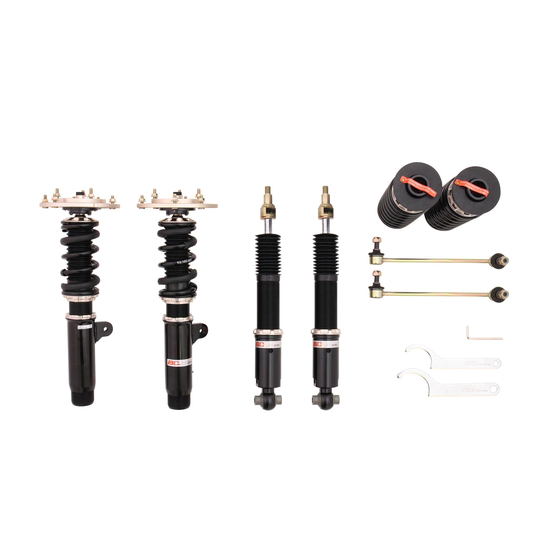 BC Racing BR Series coilovers on white background