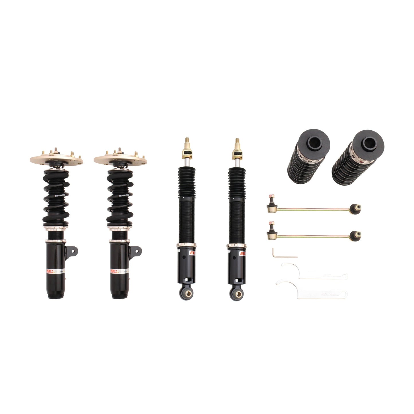 BC Racing BR Series coilovers on white background