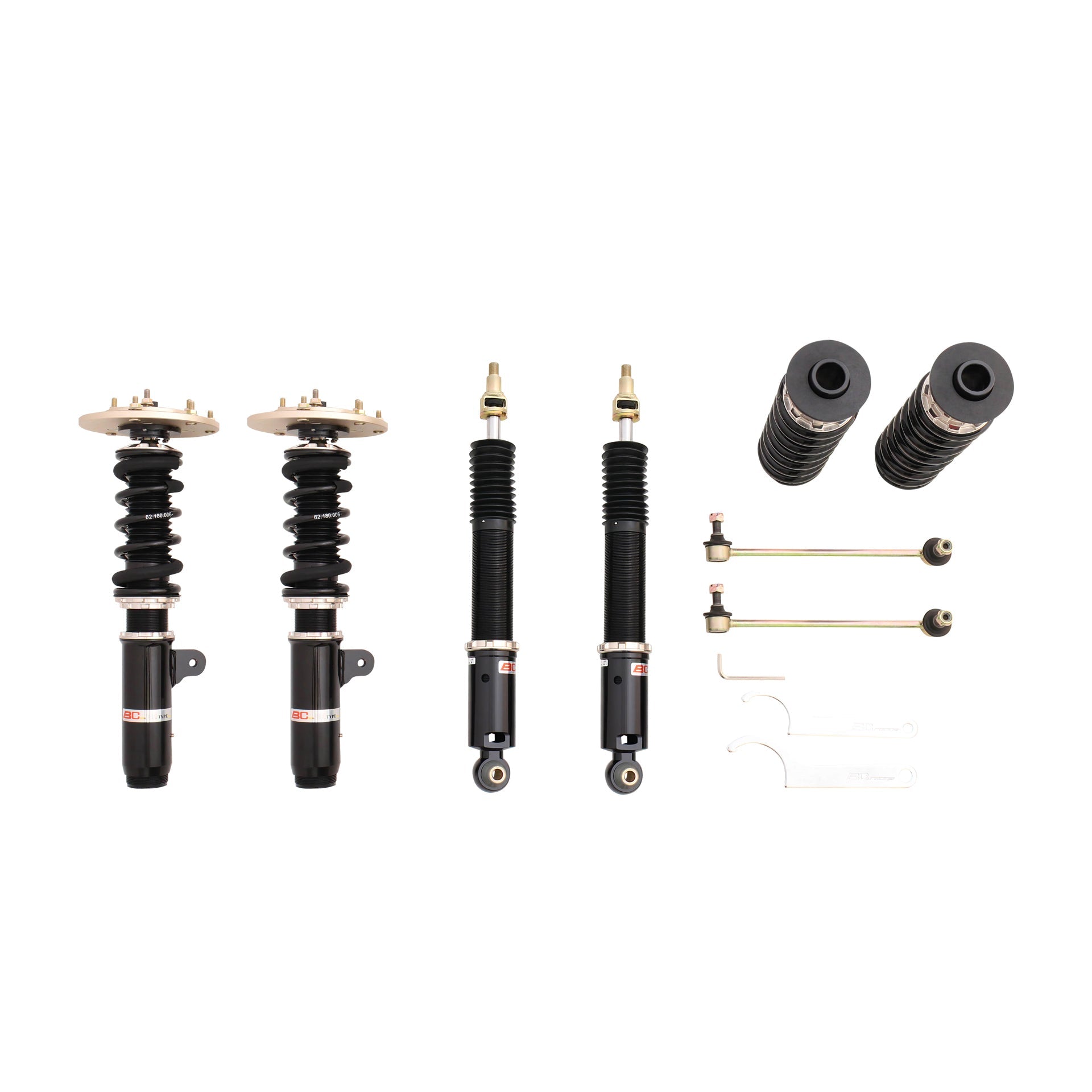 BC Racing BR Series coilovers on white background