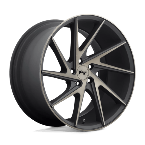 Niche M163 INVERT Matte Black Machined Ring 20x10.5 +45 5x114.3mm 72.6mm