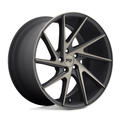 Niche M163 INVERT Matte Black Machined Ring 20x10.5 +45 5x114.3mm 72.6mm