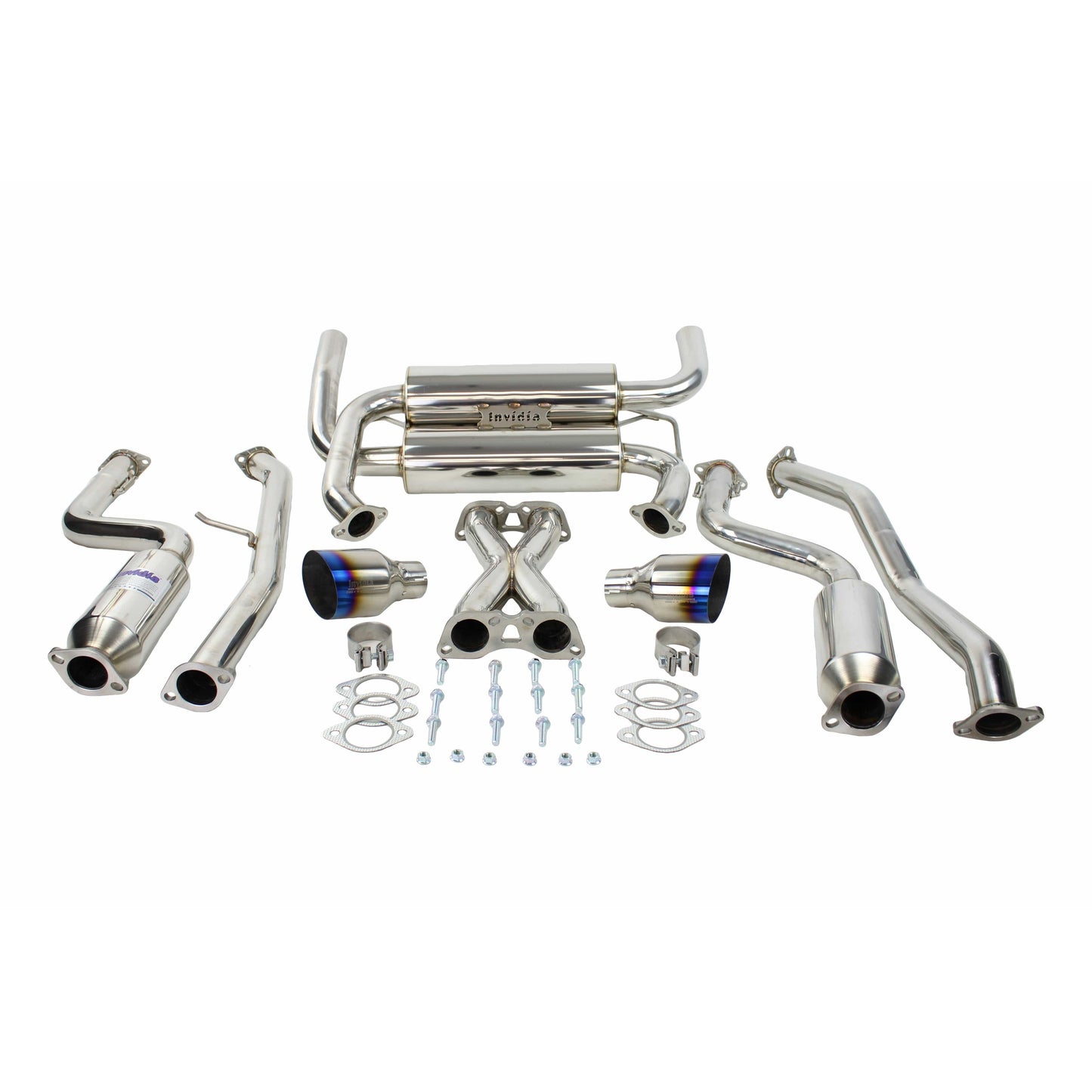 Invidia Gemini Single Layer Titanium Tip Cat-back Exhaust - 03-08 Infiniti G35 Coupe