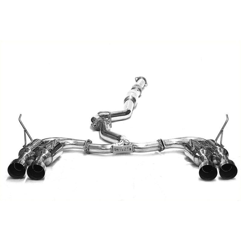 Invidia Gemini/R400 Single Layer Quad Stainless Steel Tip Catback Exhaust - 11-14 Subaru WRX / STI Sedan
