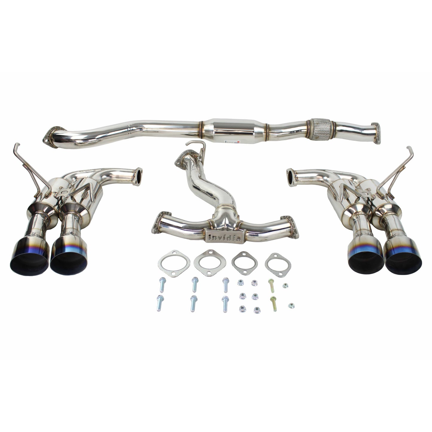 Invidia Gemini/R400 Single Layer Quad Titanium Tip Cat-Back Exhaust - 2015+ Subaru WRX/STI