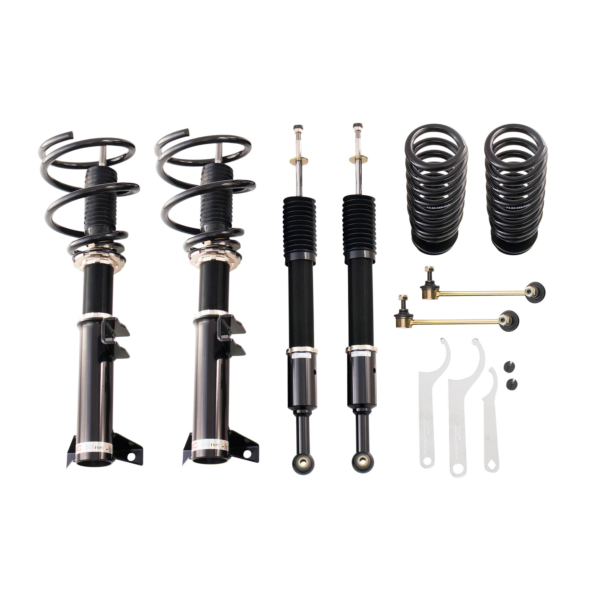 BC Racing BR Series coilovers on white background
